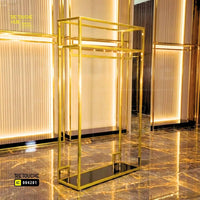 Clothes Stand | Metal with Black Shelf Retouche Hub General Trading L.L.C