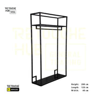 Clothes Stand | Metal with Black Shelf Retouche Hub General Trading L.L.C