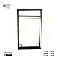 Clothes Stand | Metal with Black Shelf Retouche Hub General Trading L.L.C