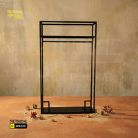 Clothes Stand | Metal with Black Shelf Retouche Hub General Trading L.L.C