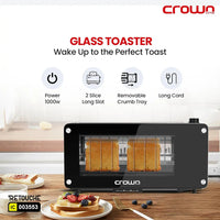 long slot toaster, glass window toaster, automatic bread toaster
toaster with crumb tray, 2-slice toaster with glass
stainless steel toaster, toaster for bagels and bread, adjustable browning toaster, modern design toaster, easy-to-clean kitchen toaster