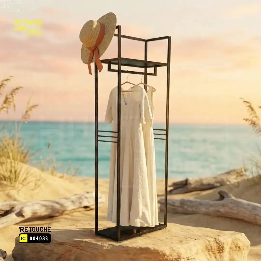 Display Hanging Stand with Top Shelves Retouche Hub General Trading L.L.C