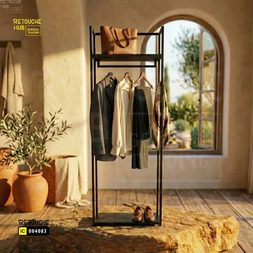 Display Hanging Stand with Top Shelves Retouche Hub General Trading L.L.C