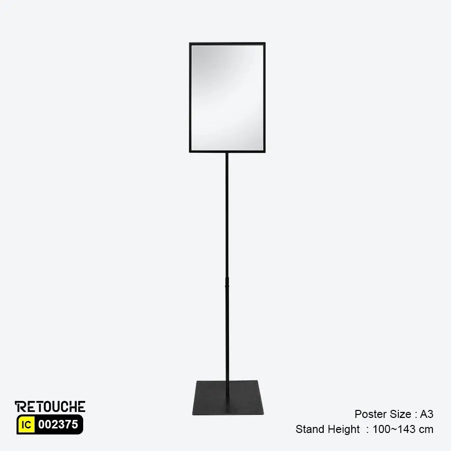 Display Poster Stand, Poster Size A3, Height-Adjustable, Metal, Black Color Clothes Hanging Stands