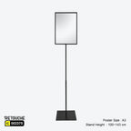 Display Poster Stand, Poster Size A3, Height-Adjustable, Metal, Black Color Clothes Hanging Stands