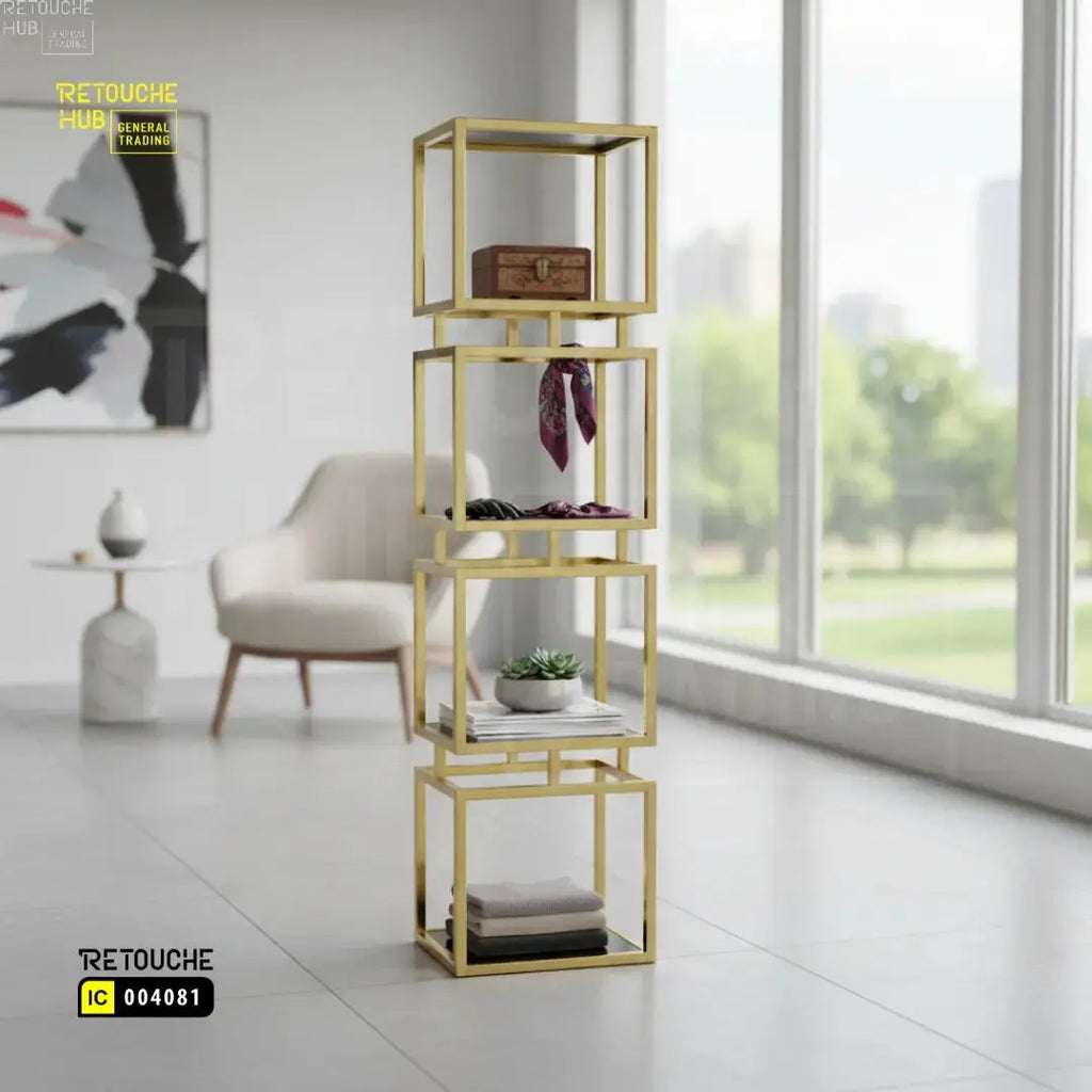 Display Shelving Stand | 4-Tier Retouche Hub General Trading L.L.C