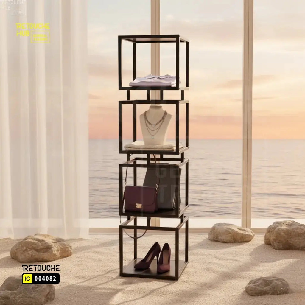 Display Shelving Stand | 4-Tier Retouche Hub General Trading L.L.C
