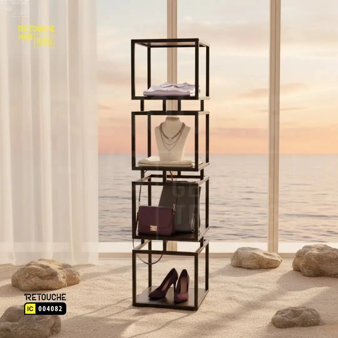Display Shelving Stand | 4-Tier Retouche Hub General Trading L.L.C