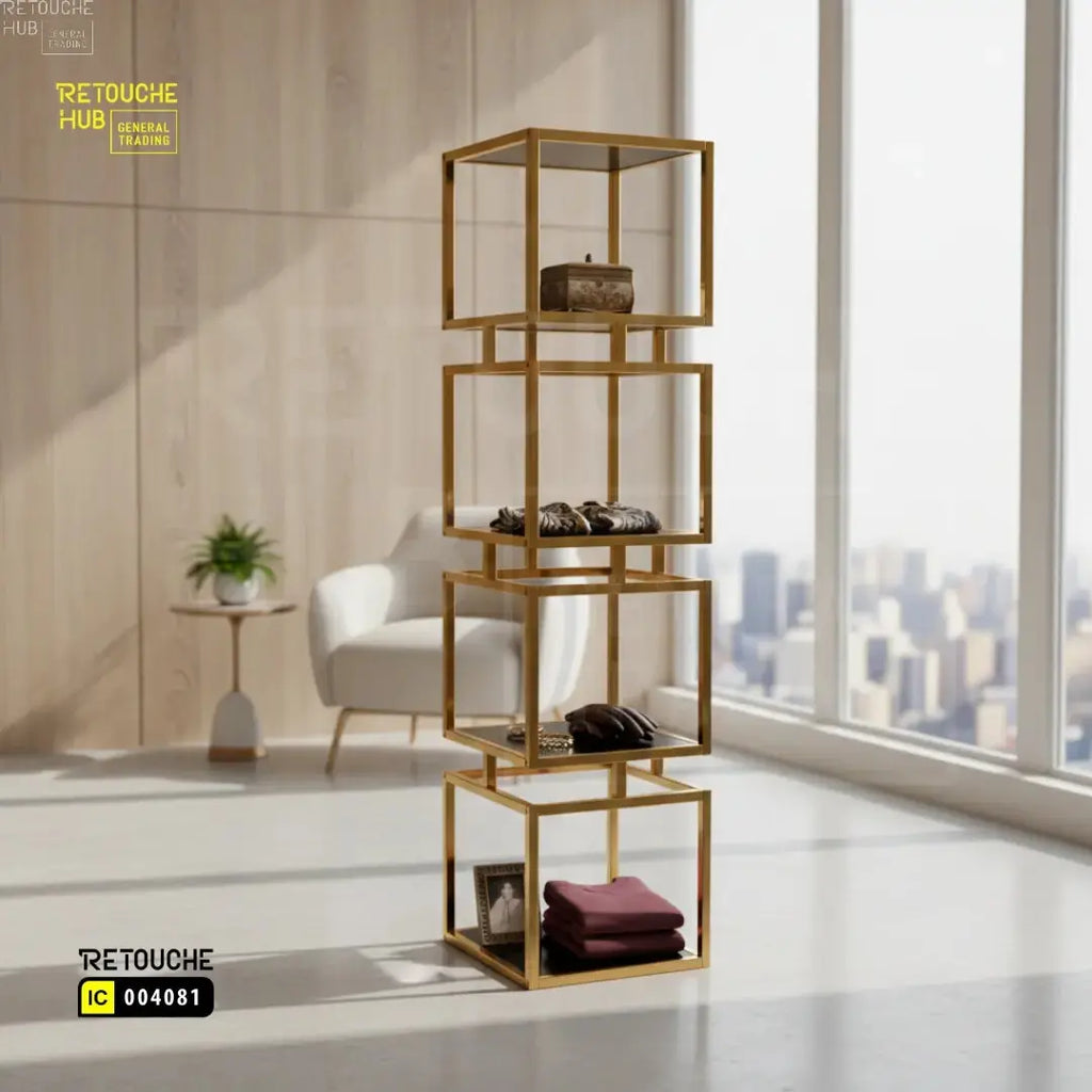 Display Shelving Stand | 4-Tier Retouche Hub General Trading L.L.C