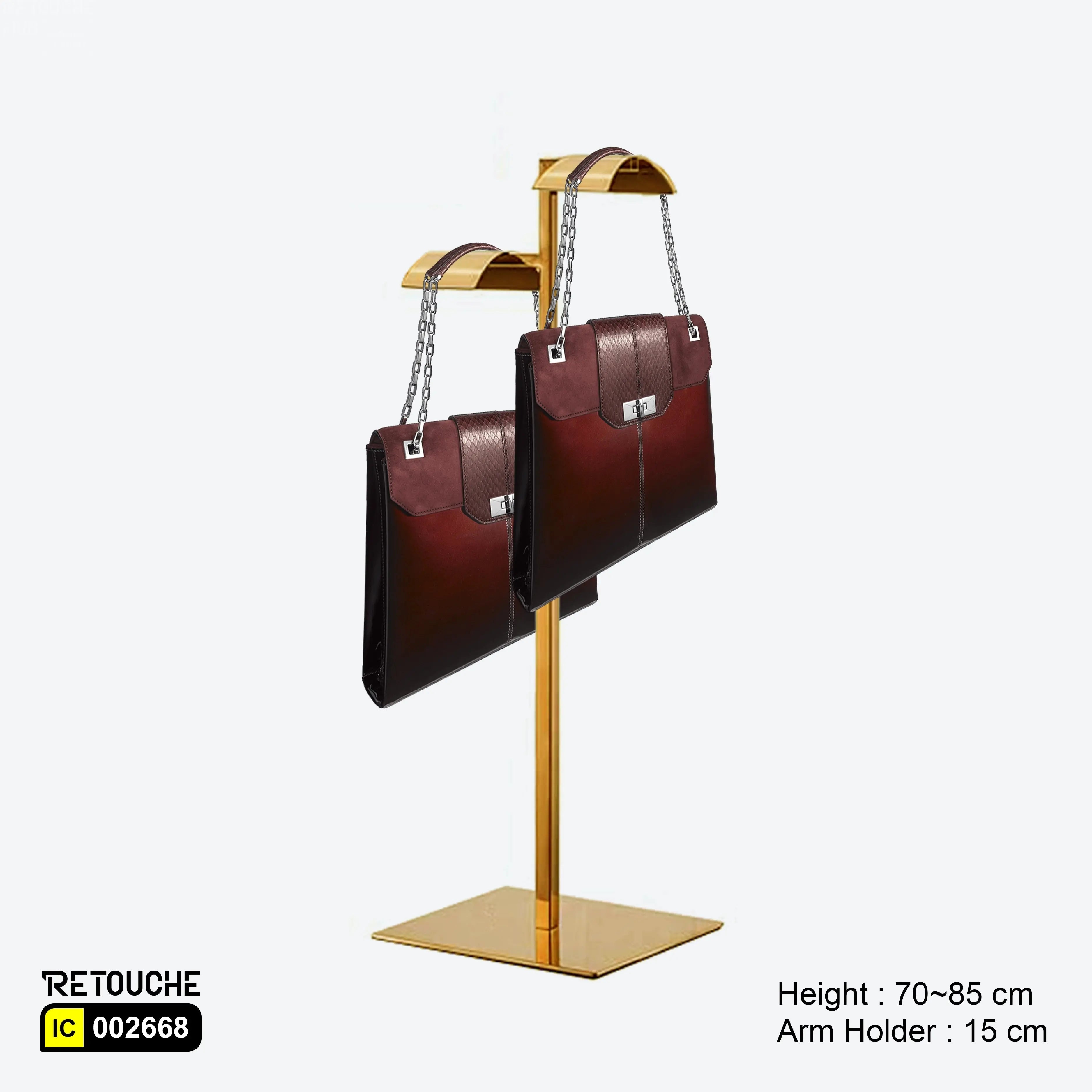 Display Stand, Double Holder, for Hand Bag Displays & Showcases