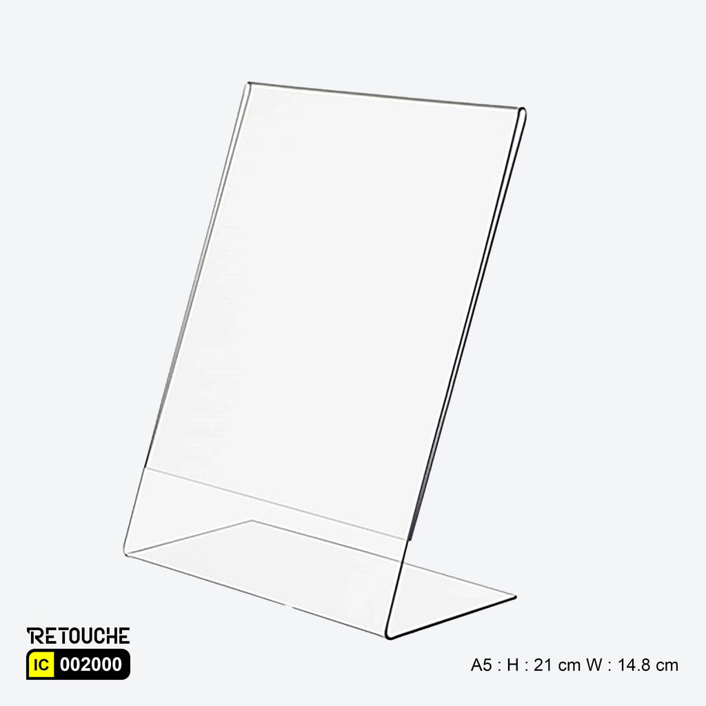 Display Stand, L-Shaped Vertical, Clear Acrylic, Countertop, Size : A3, A4, A5, A6 Acrylic Products
