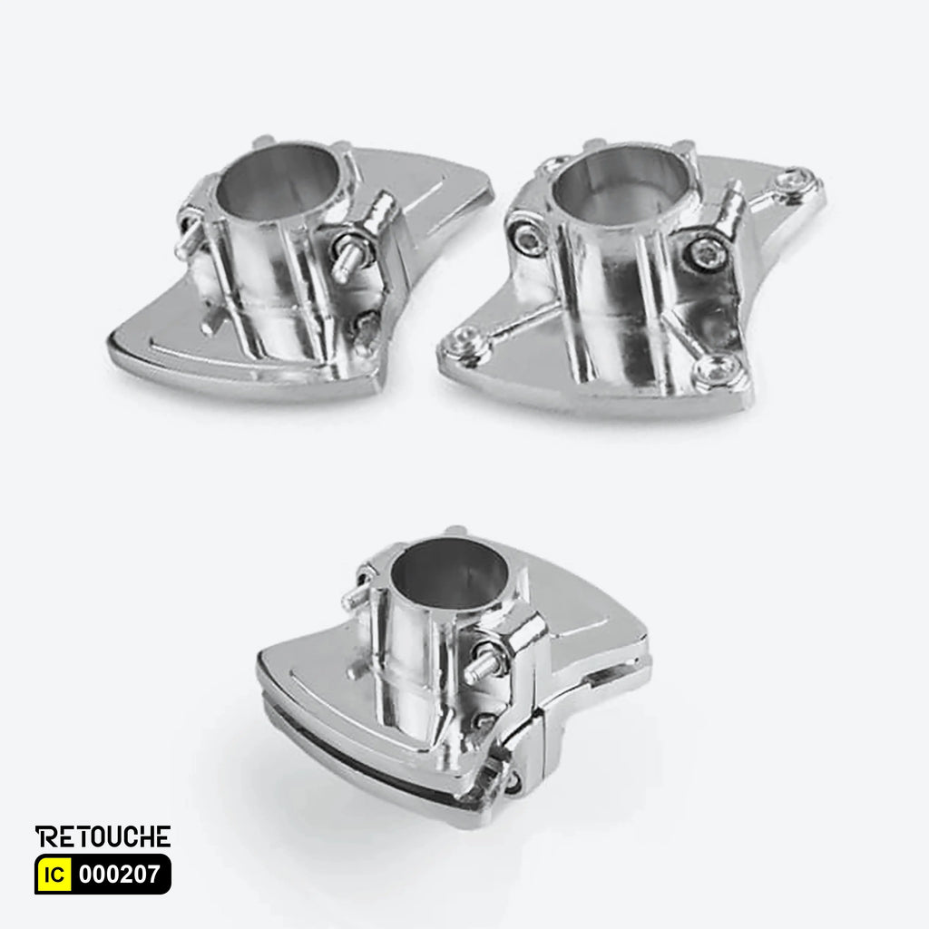 Double-Sided Connector to Fix Panels with Pipe Ø25mm, Chrome Round Tube & Accessories