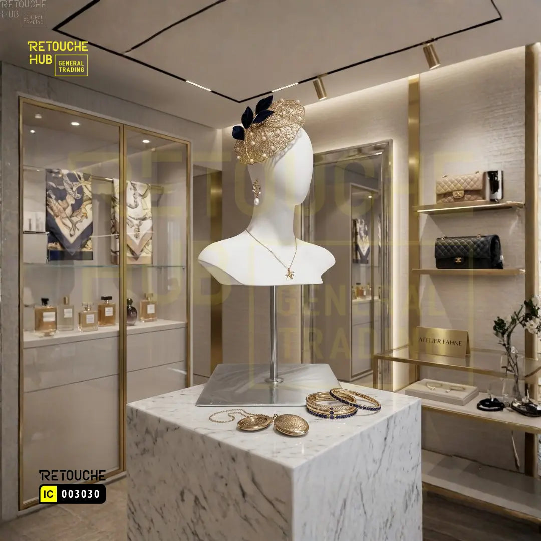 Female Head Display Mannequin with Stand Retouche Hub General Trading L.L.C