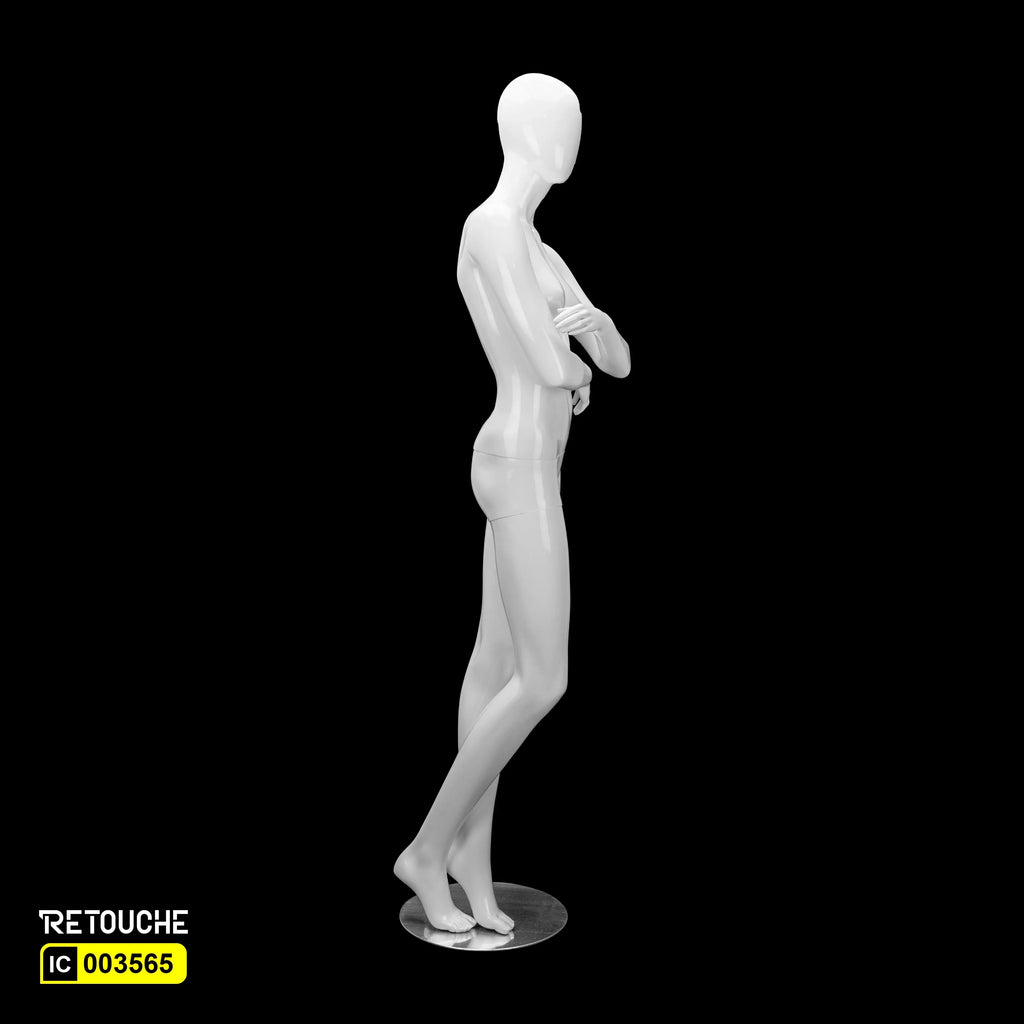 Female Mannequin Full Body Egg Face, White Color Female Mannequin