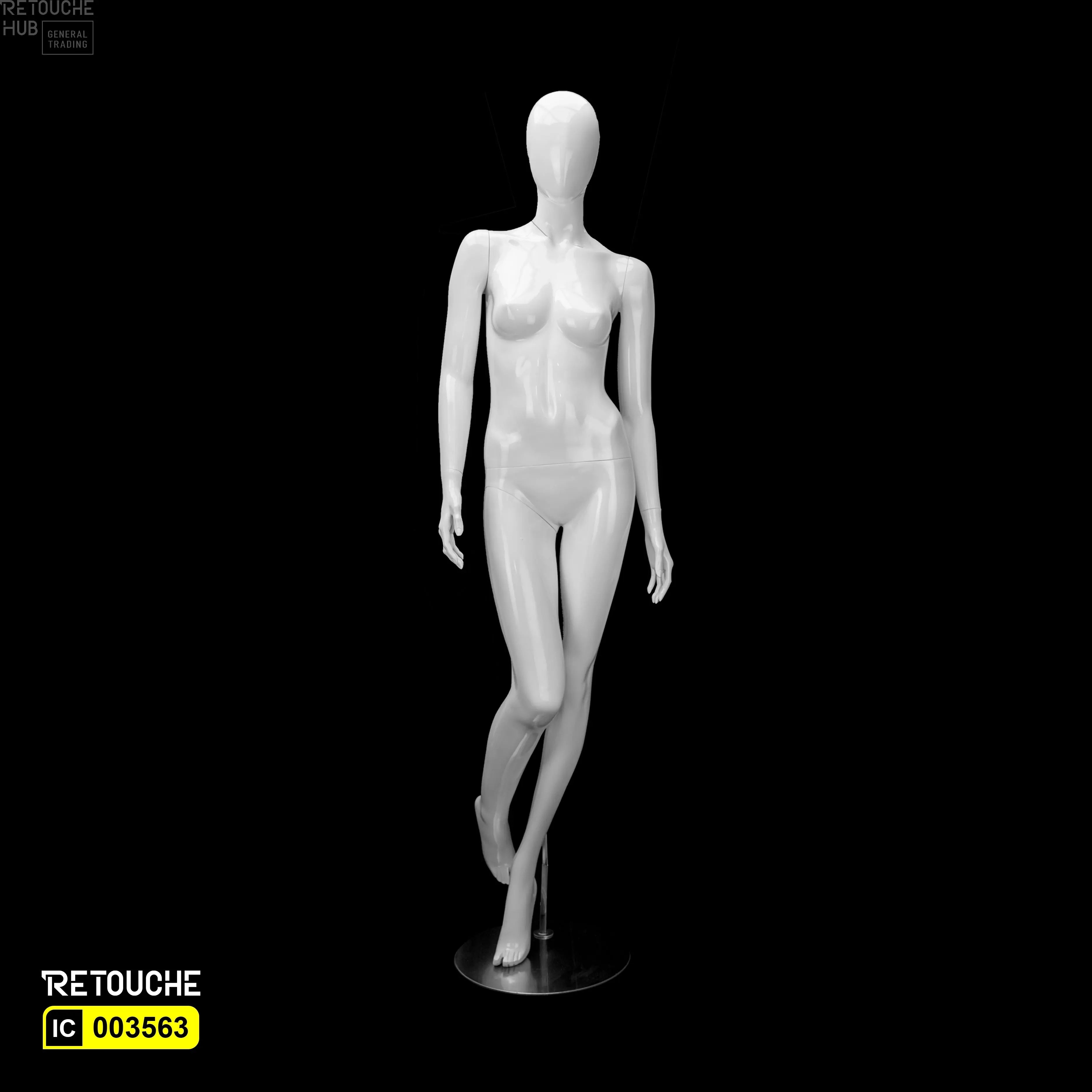 Female Mannequin Full Body Egg Face, White Color Female Mannequin