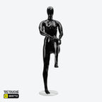 Female Mannequin, Athletic, Egg Face, Full Body, Glossy Black Color Female Mannequin