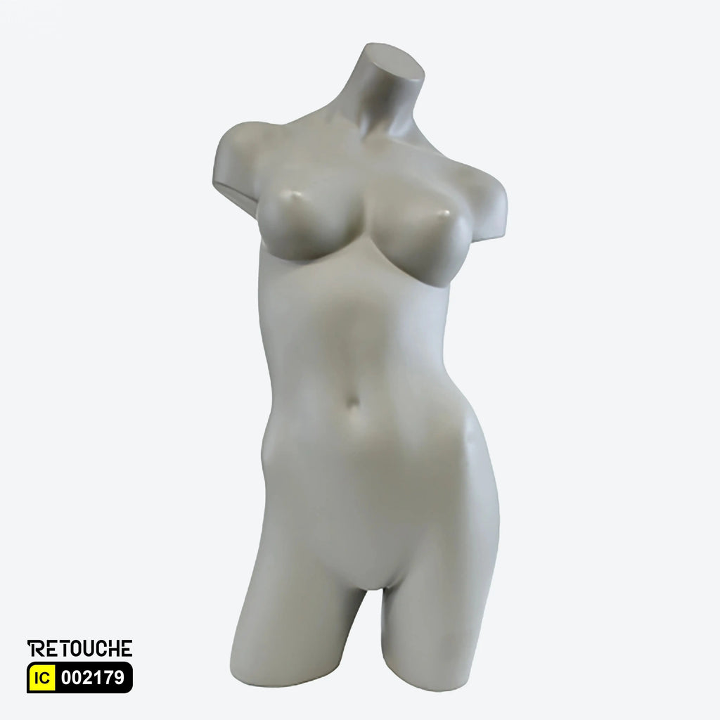 Female Mannequin, Bust, Half-Body (Tp-3) Grey - Retouche Hub General Trading LLC®