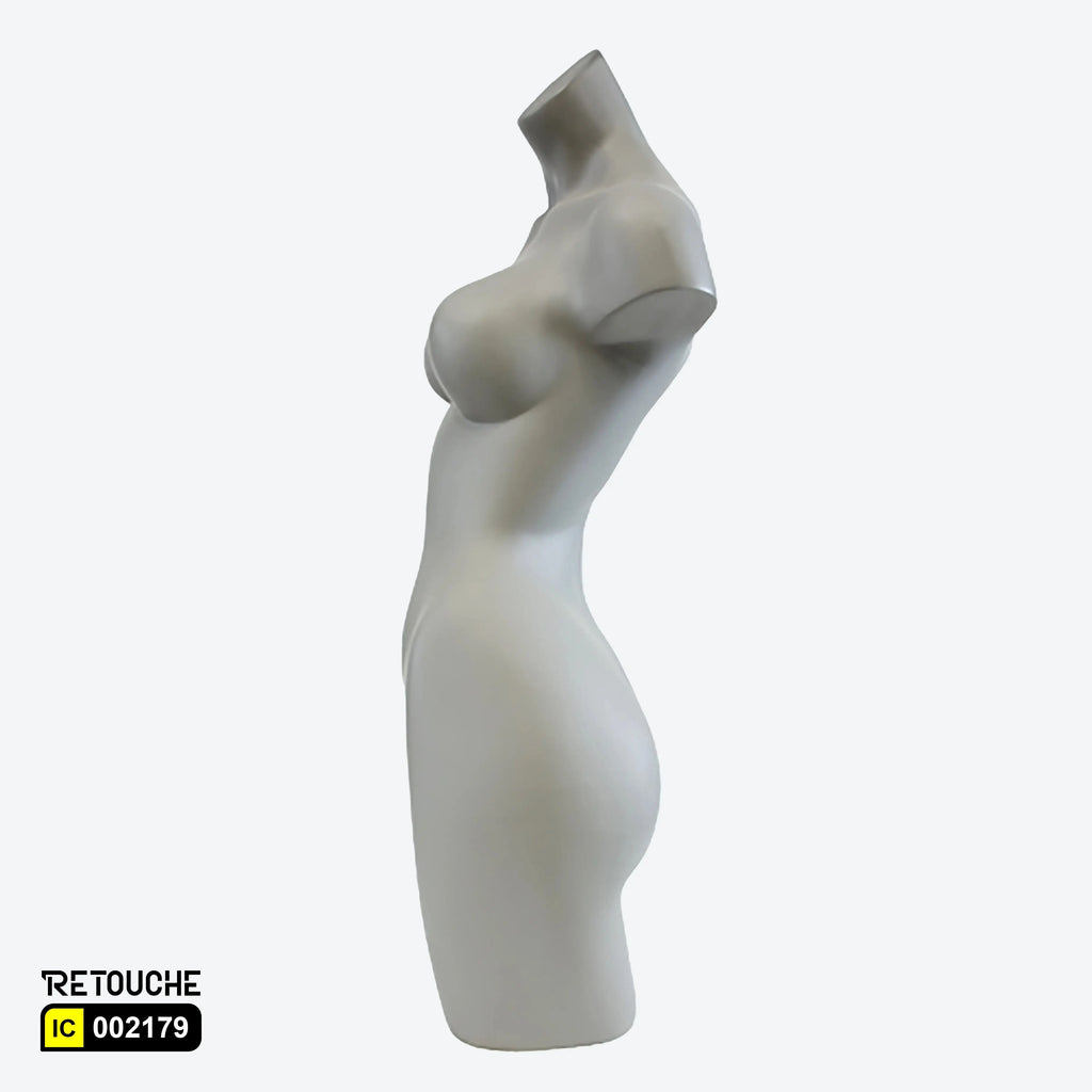 Female Mannequin, Bust, Half-Body (Tp-3) Grey - Retouche Hub General Trading LLC®