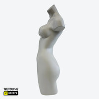 Female Mannequin, Bust, Half-Body (Tp-3) Grey - Retouche Hub General Trading LLC®