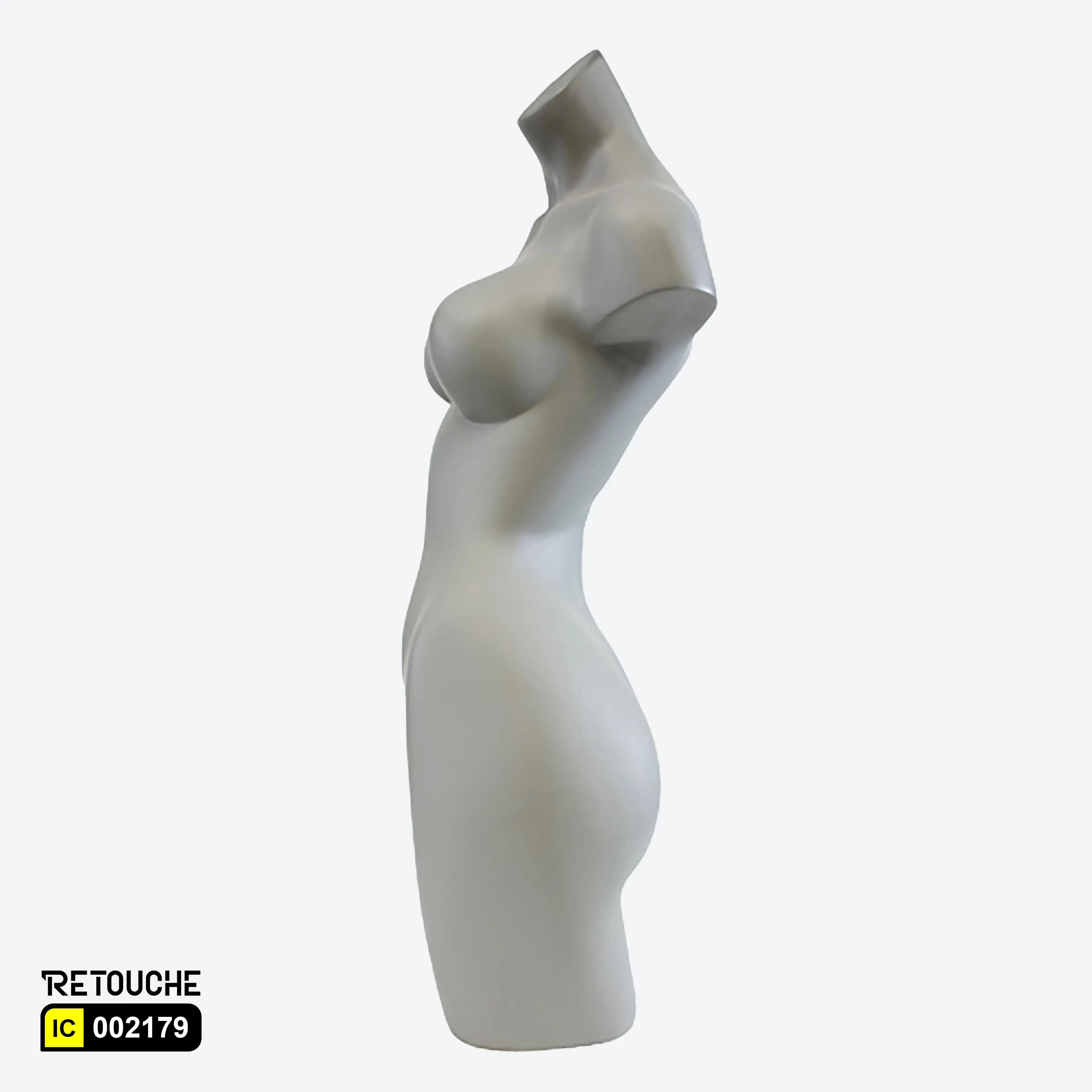 Female Mannequin, Bust, Half-Body (Tp-3) Grey - Retouche Hub General Trading LLC®