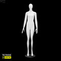 Female Mannequin, Egg Face, Full Body, Glossy White Color Female Mannequin