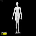 Female Mannequin, Egg Face, Full Body, Glossy White Color Female Mannequin