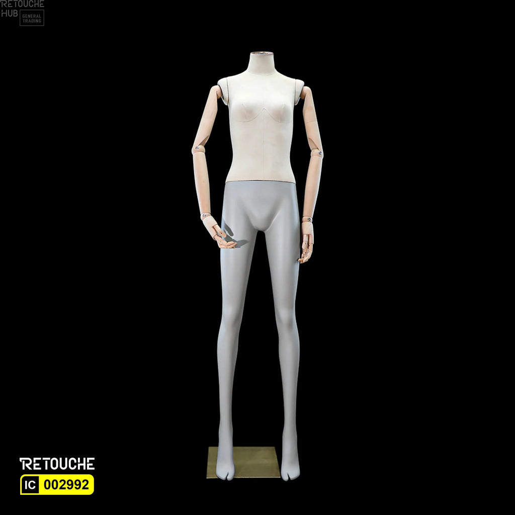 Female Mannequin, Flexible Wooden Arms - Retouche Hub General Trading LLC®