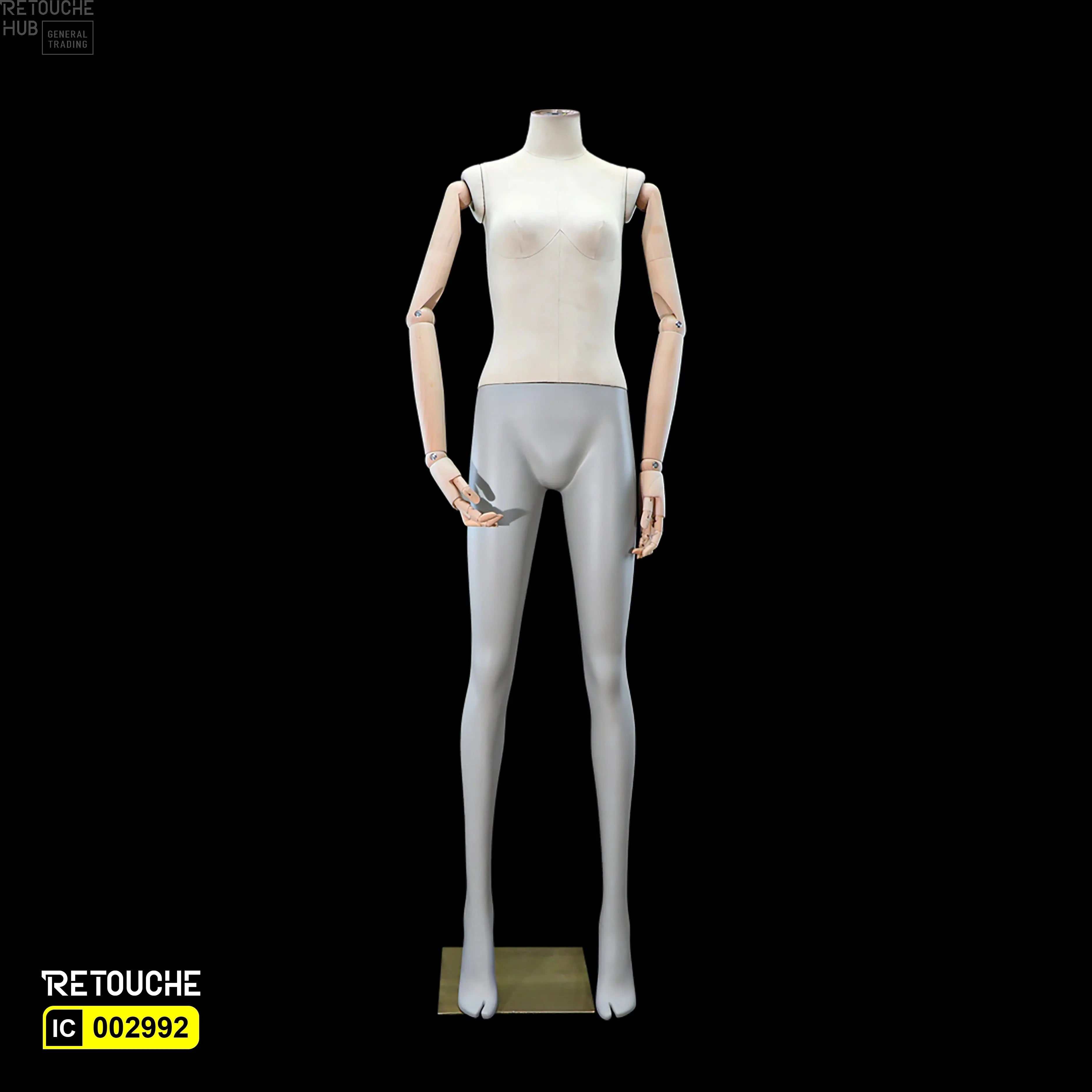 Female Mannequin, Flexible Wooden Arms - Retouche Hub General Trading LLC®