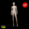 Female Mannequin, Full Body, Facial Features, Skin Color, with Metal Base Female Mannequin