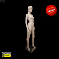 Female Mannequin, Full Body, Facial Features, Skin Color, with Metal Base Female Mannequin