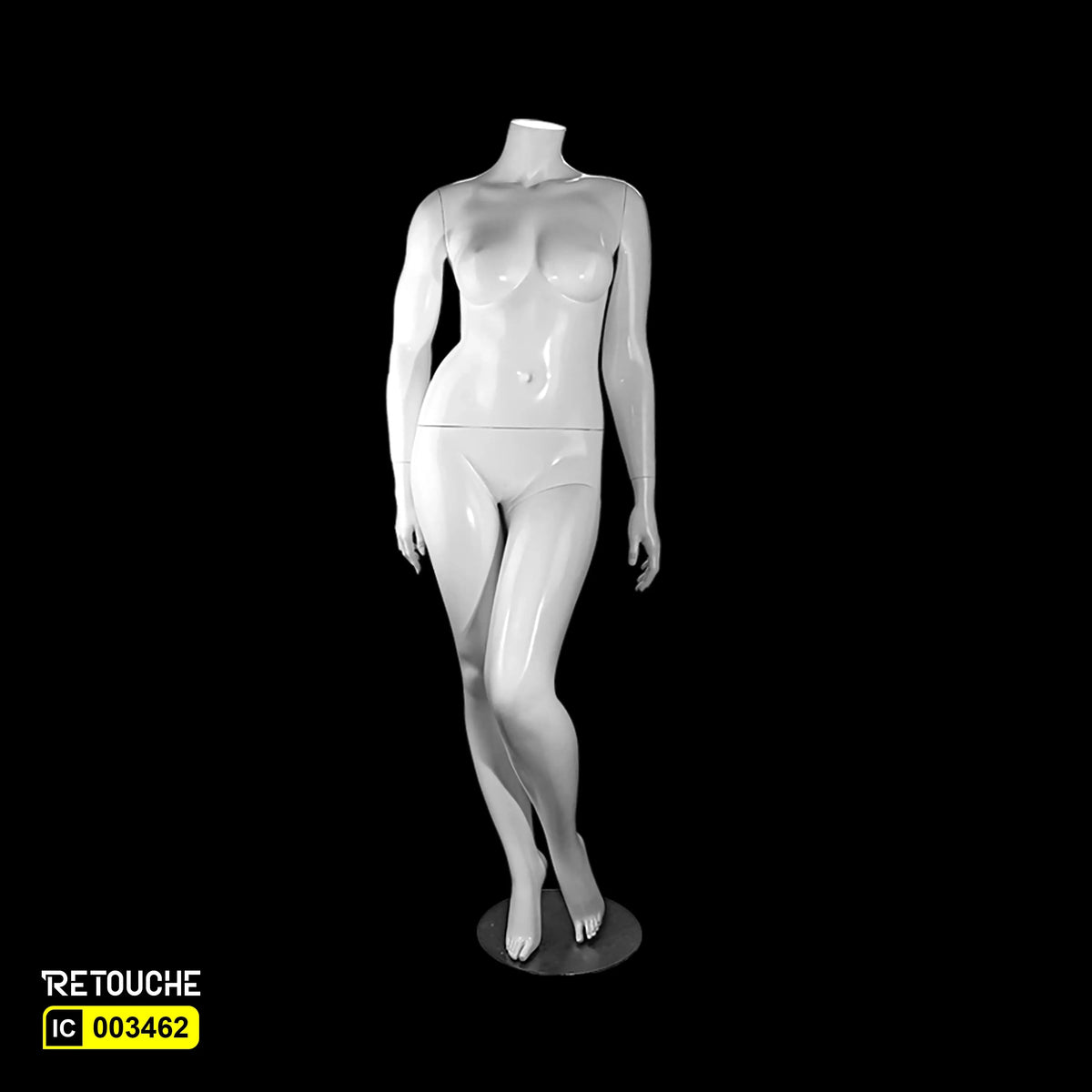 Female Mannequin, Plus Size, Headless, Glossy White Color - Retouche Hub General Trading LLC®