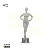 Fiberglass Female Mannequin | Egg Face | Crossed Legs Retouche Hub General Trading L.L.C