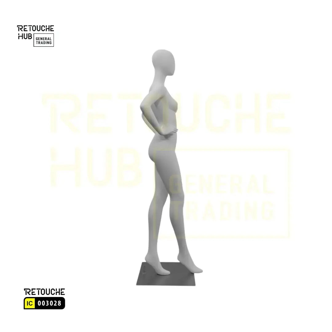 Fiberglass Female Mannequin | Egg Face | Crossed Legs Retouche Hub General Trading L.L.C