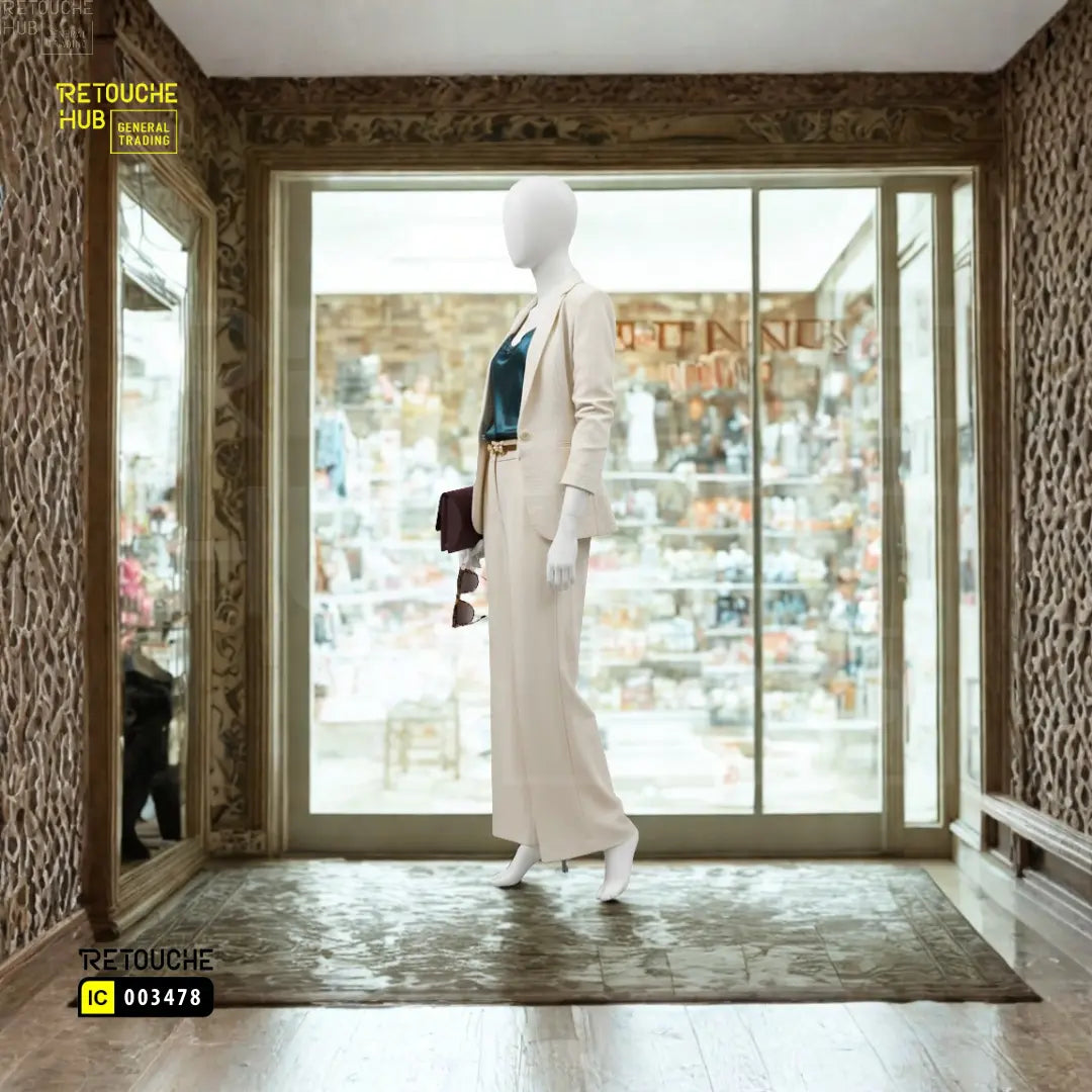 Fiberglass Female Mannequin | Egg Face | Hand on Waist Retouche Hub General Trading L.L.C