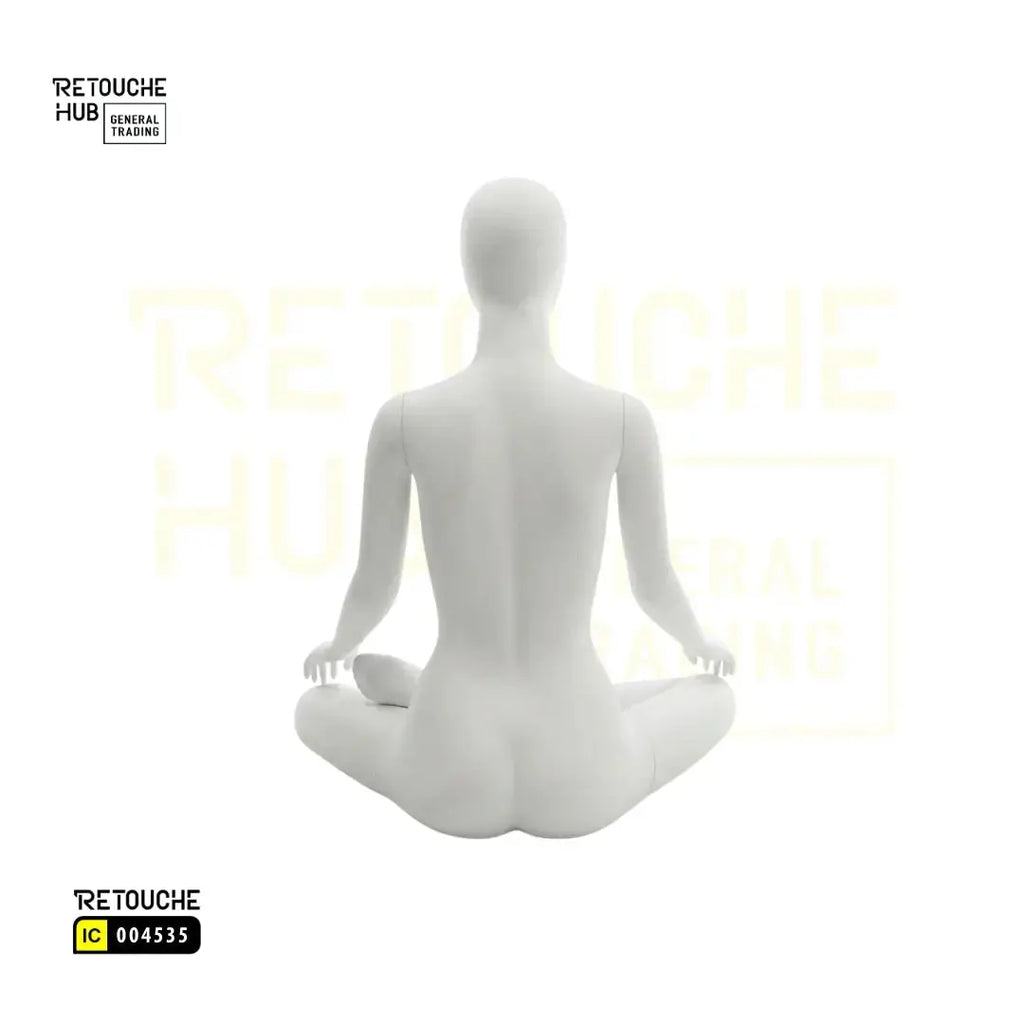 Fiberglass Female Mannequin | Meditation Yoga Pose | White Color Retouche Hub General Trading L.L.C