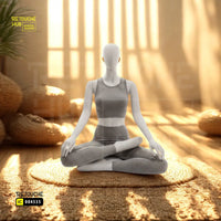 Fiberglass Female Mannequin | Meditation Yoga Pose | White Color Retouche Hub General Trading L.L.C