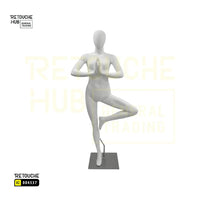 Fiberglass Female Mannequin | Yoga Pose | White Color Retouche Hub General Trading L.L.C