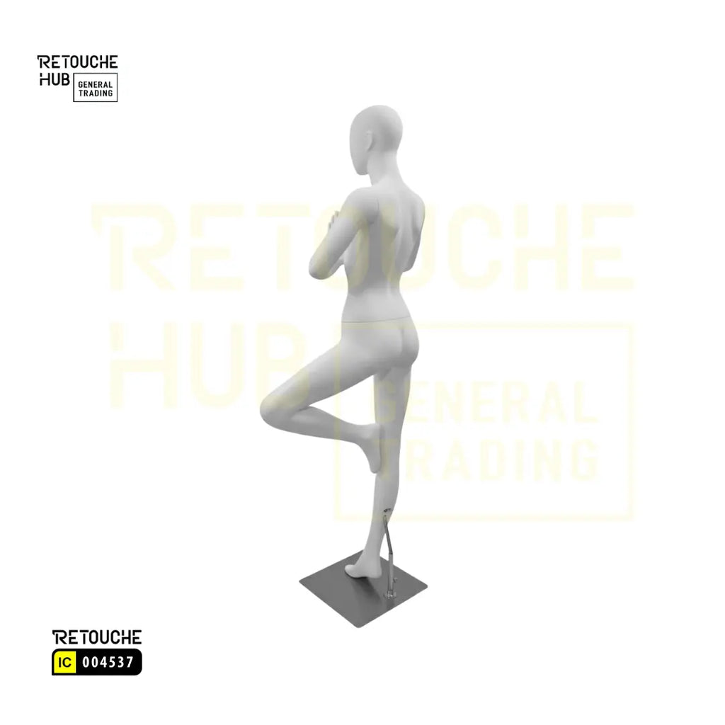 Fiberglass Female Mannequin | Yoga Pose | White Color Retouche Hub General Trading L.L.C