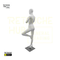 Fiberglass Female Mannequin | Yoga Pose | White Color Retouche Hub General Trading L.L.C