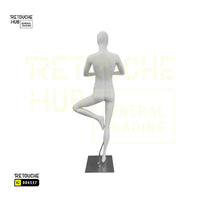 Fiberglass Female Mannequin | Yoga Pose | White Color Retouche Hub General Trading L.L.C