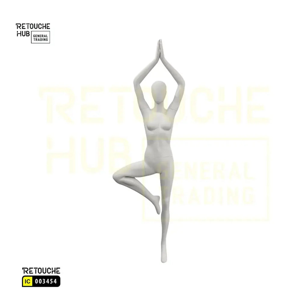 Fiberglass Female Mannequin | Yoga Pose | White Color Retouche Hub General Trading L.L.C