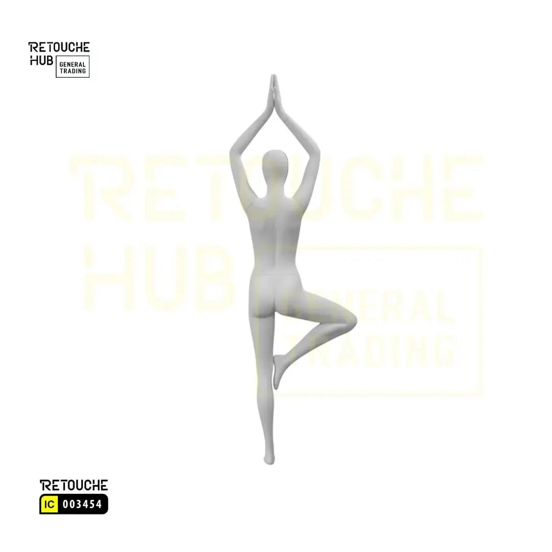 Fiberglass Female Mannequin | Yoga Pose | White Color Retouche Hub General Trading L.L.C
