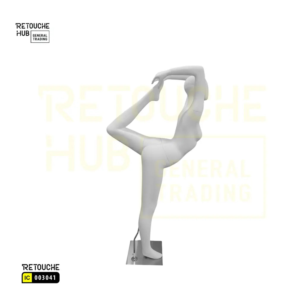 Fiberglass Female Mannequin | Yoga Pose | White Color Retouche Hub General Trading L.L.C