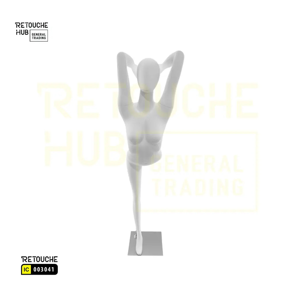 Fiberglass Female Mannequin | Yoga Pose | White Color Retouche Hub General Trading L.L.C