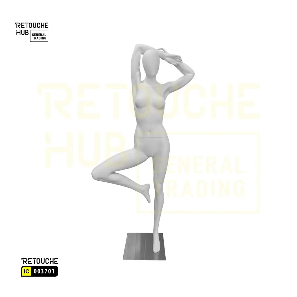Fiberglass Female Mannequin | Yoga Pose | White Color Retouche Hub General Trading L.L.C