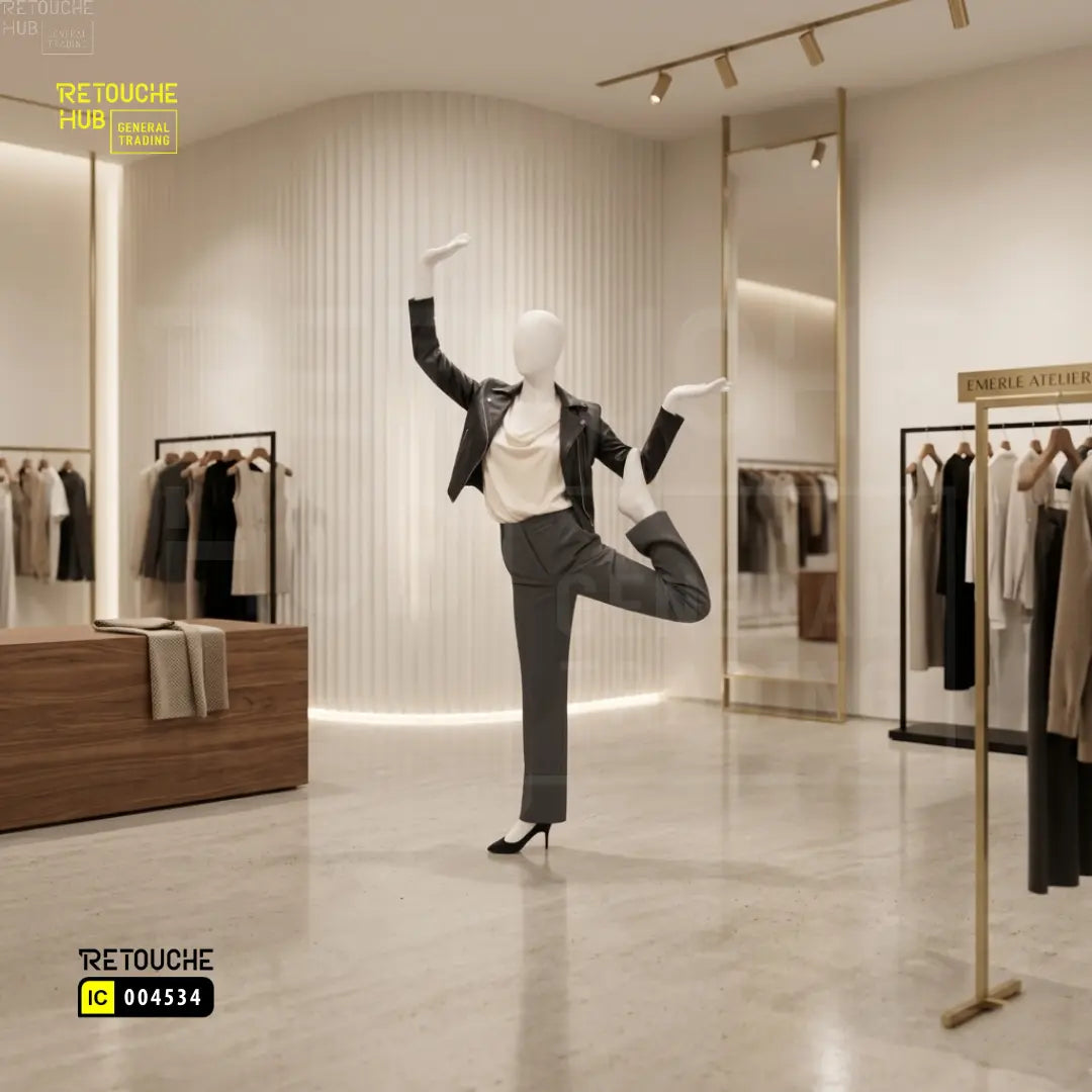 Fiberglass Female Yoga Mannequin | White Retouche Hub General Trading L.L.C