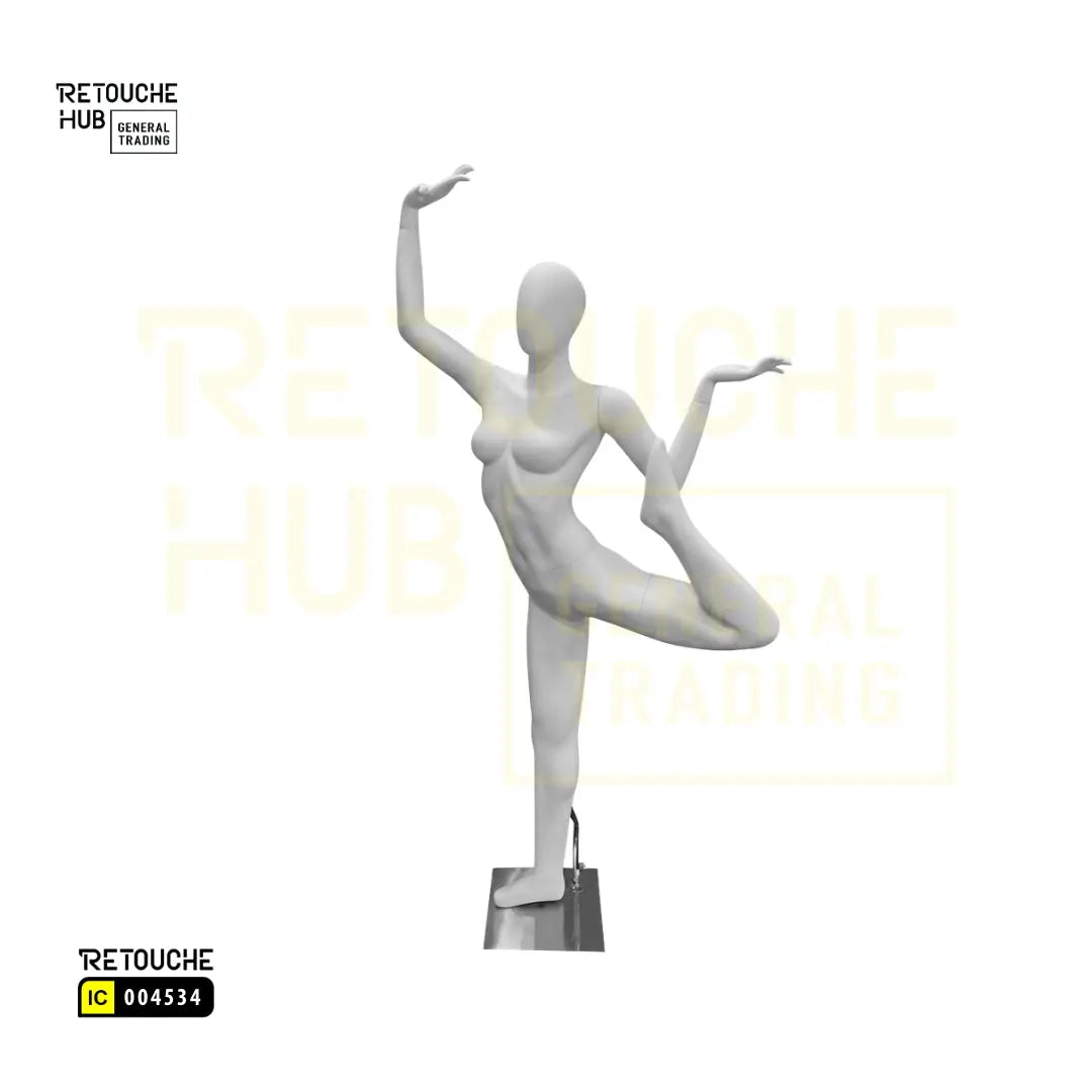 Fiberglass Female Yoga Mannequin | White Retouche Hub General Trading L.L.C