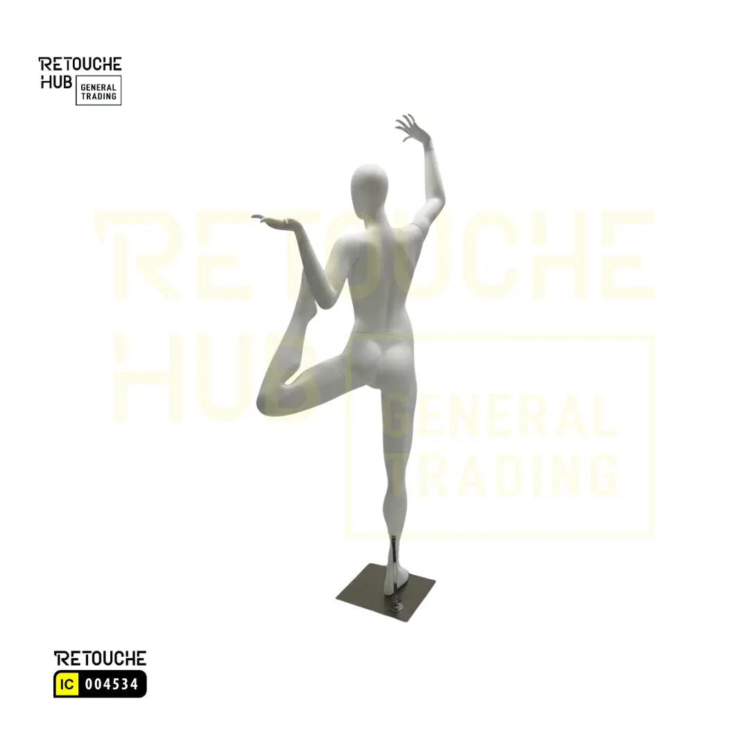 Fiberglass Female Yoga Mannequin | White Retouche Hub General Trading L.L.C
