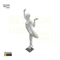 Fiberglass Female Yoga Mannequin | White Retouche Hub General Trading L.L.C