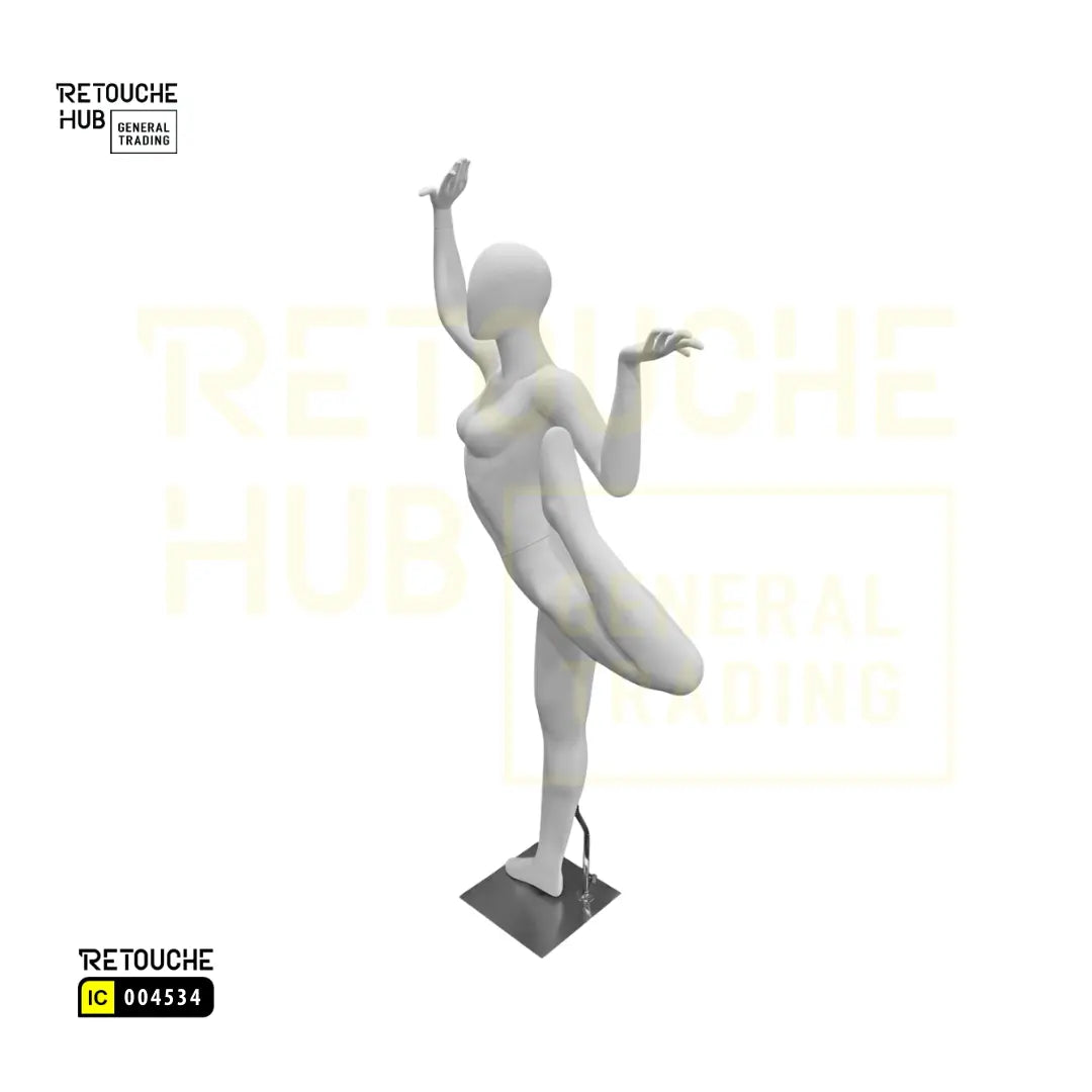 Fiberglass Female Yoga Mannequin | White Retouche Hub General Trading L.L.C